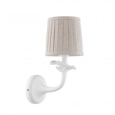 Laura Ashley wall light in matte white with shade