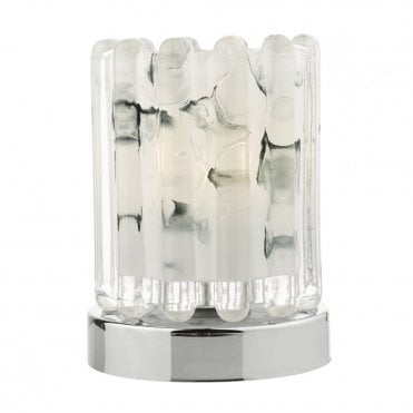 ELF - Table Lamp Touch Polished Chrome With Ribbed Glass