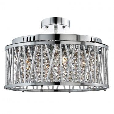5 Light Crystal Flush ceiling Light