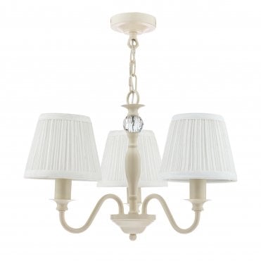 Ellis Off-White 3 Light Pendant with Ivory Shades