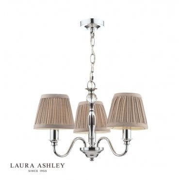 Ellis Polished Chrome 3 Light Pendant with Grey Shades