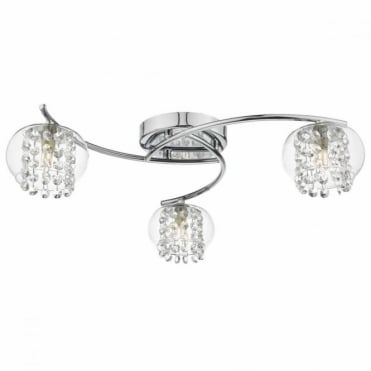 ELMA - 3lt Semi Flush Ceiling Light in Chrome and Glass