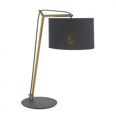 ELONGATE Angular Table Light In Matt Brass With Black Shade