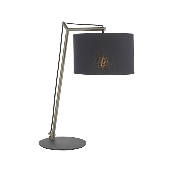 ELONGATE Angular Table Light In Matt Nickel With Black Shade