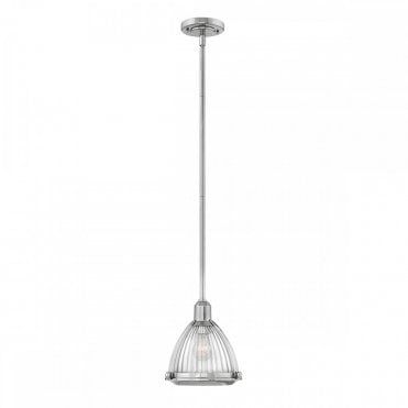 polished nickel ceiling light with glass