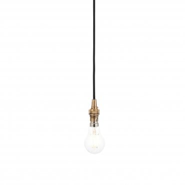 brushed aged brass suspension with braided black cable