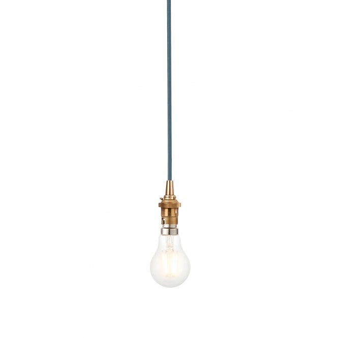 Eltham Suspension - Brass with Blue Cable