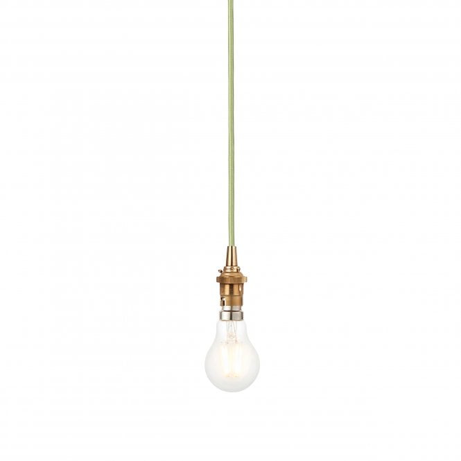 Eltham Suspension - Brass with Green Cable