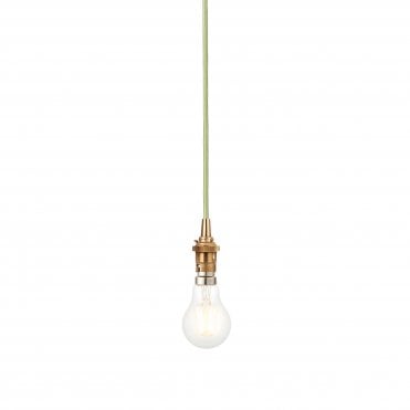 Eltham Suspension - Brass with Green Cable