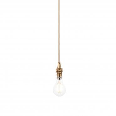 brushed aged brass suspension with natural braided cable