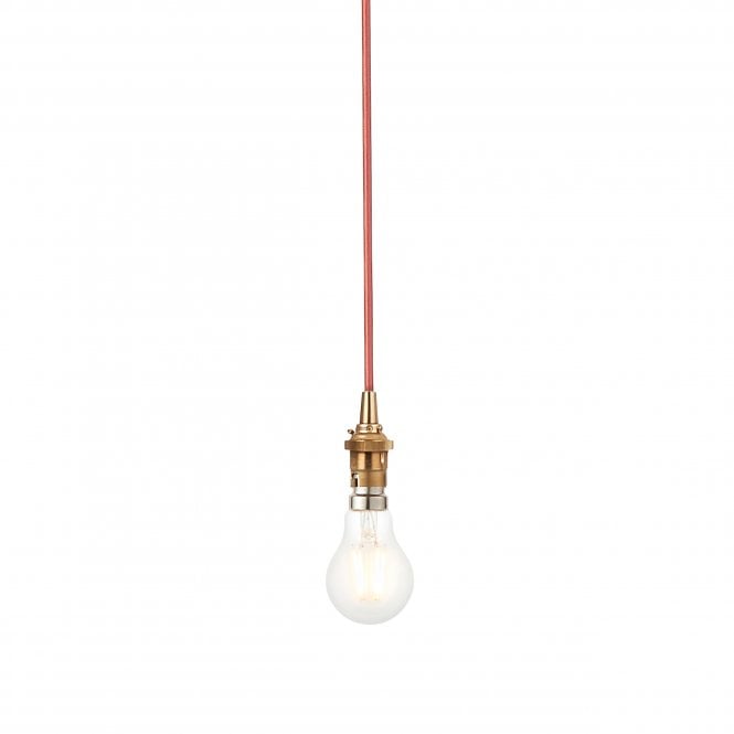 Eltham Suspension - Brass with Red Cable