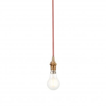 Eltham Suspension - Brass with Red Cable