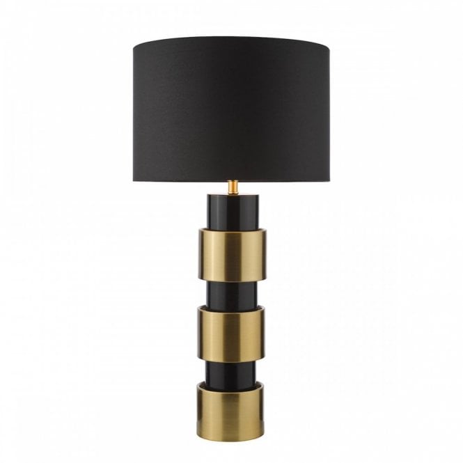 Elwyn Table Lamp Satin Gold and Satin Black With Shade