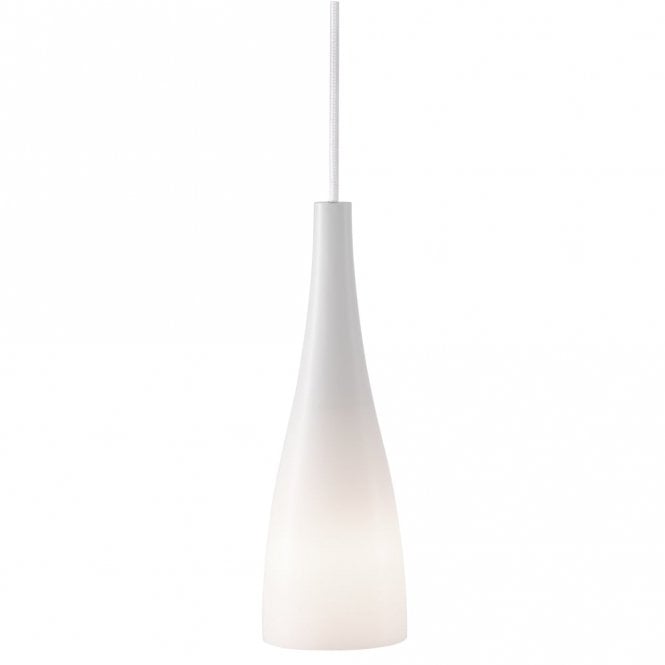 EMBLA - Sleek Modern Tapered White Glass Ceiling Pendant