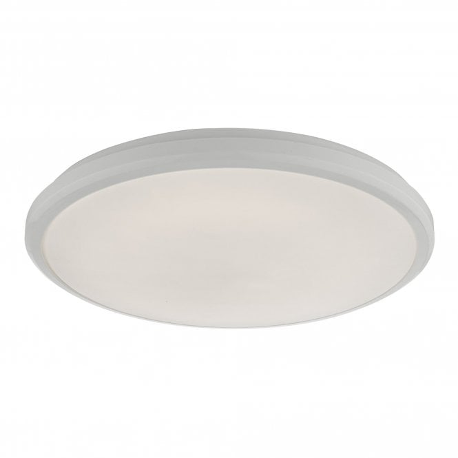 EMMETT Bathroom Flush Ceiling Fitting White Acrylic Medium IP44 LED