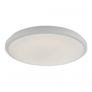 EMMETT Bathroom Flush Ceiling Fitting White Acrylic Medium IP44 LED