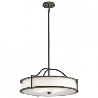 EMORY - 4 Light Ceiling Pendant or Semi-Flush Olde Bronze and White