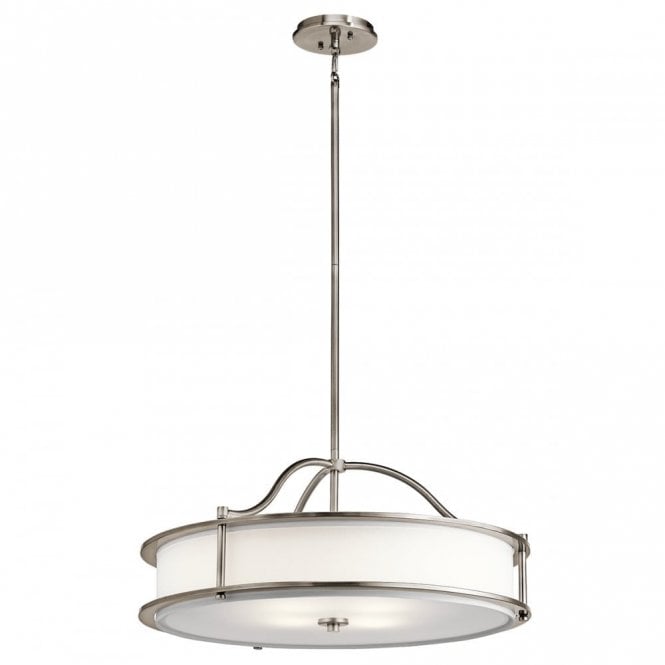 EMORY - 4 Light Ceiling Pendant or Semi-Flush Pewter and White
