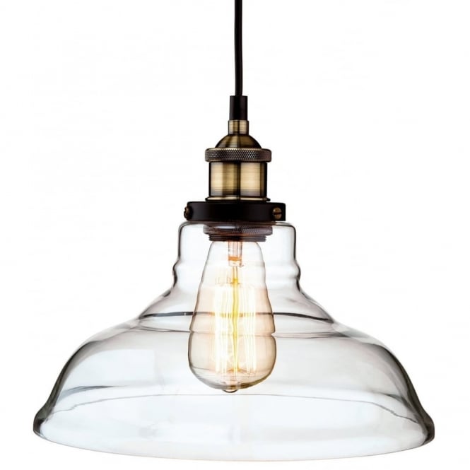 EMPIRE - Antique Brass With Clear Glass Ceiling Pendant