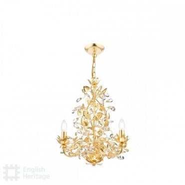 gold 3 light tote chandelier