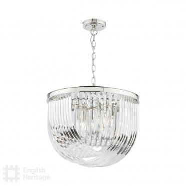 rounded crystal ceiling pendant art deco style