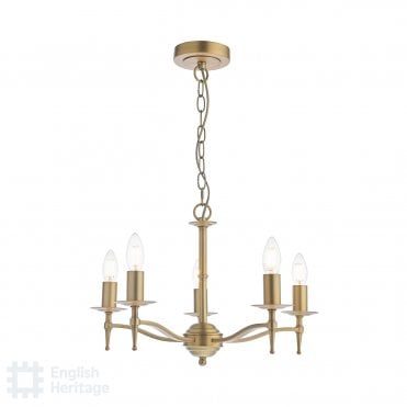5 armed brass candelabra chandelier