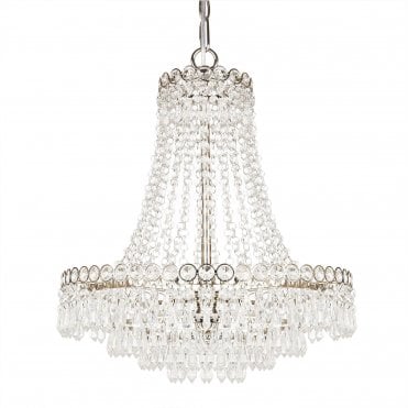 ENID 5 Light Chandelier Polished Nickel Crystal