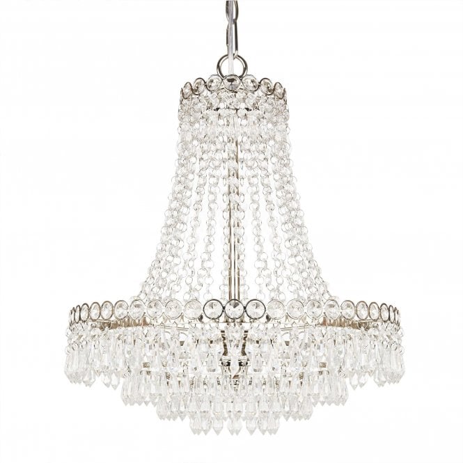 ENID 5 Light Chandelier Polished Nickel Crystal