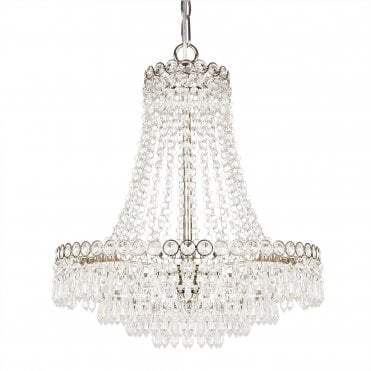 ENID 5 Light Chandelier Polished Nickel Crystal