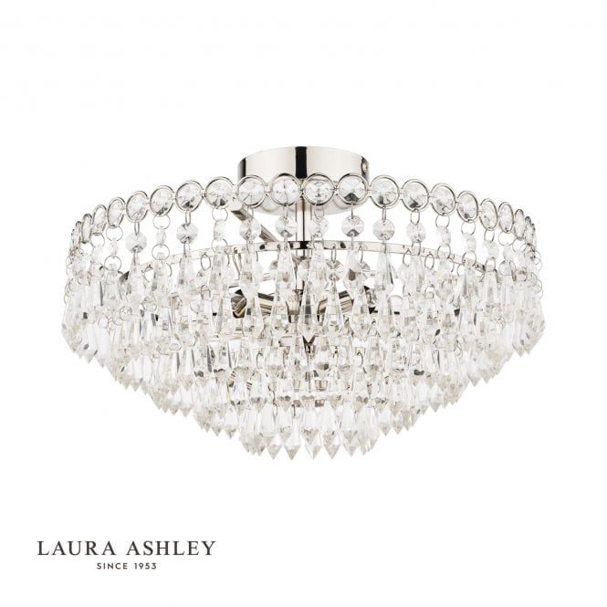 ENID 5lt Semi Flush Polished Nickel Crystal