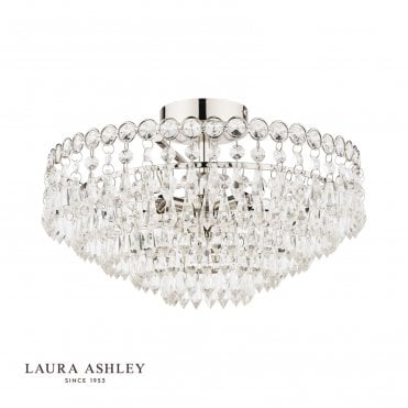 Polished nickel crystal chandelier 