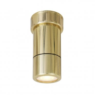 Bathroom Surface Mounted Spotlight Ceiling Light | Polished Brass IP44