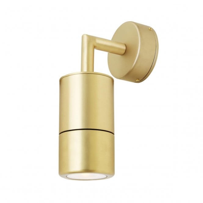 ENNIS Bathroom Wall Light | Natural Brass, GU10 Spotlight Style