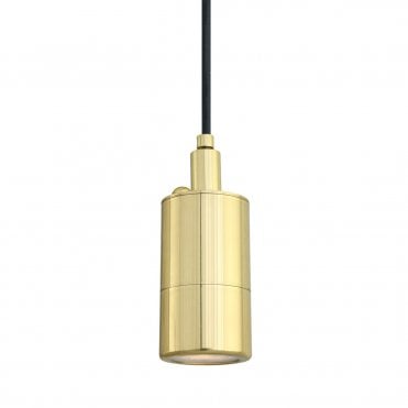 Industrial Bathroom Ceiling Pendant Polished Brass IP44