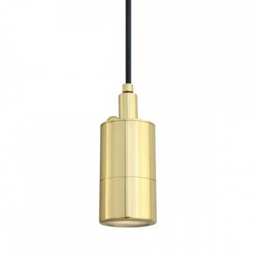 ENNIS Industrial Bathroom Ceiling Pendant Polished Brass IP44
