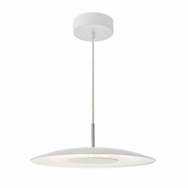 ENOCH - White and Satin Chrome LED Ceiling Pendant