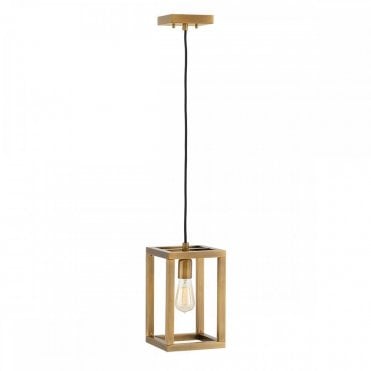 modern cubed ceiling pendant in brushed bronze