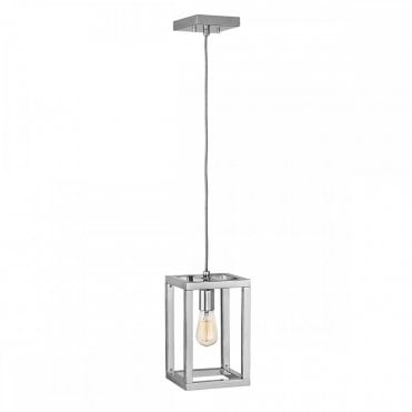 ceiling pendant in polished nickel and glass