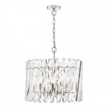 Entwine 6 Light Polished Nickel Crystal Pendant Ceiling Light – Luxury Modern Chandelier