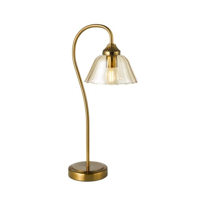 Erika Table Lamp - Antique Bronze with Amber Glass Shade