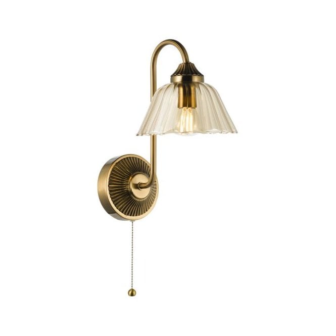 Erika Wall Light - Antique Bronze with Amber Glass Shade