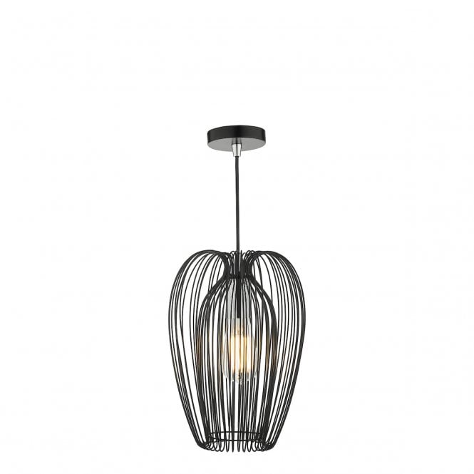 Ero 1 Black Wire Single Pendant Ceiling Light