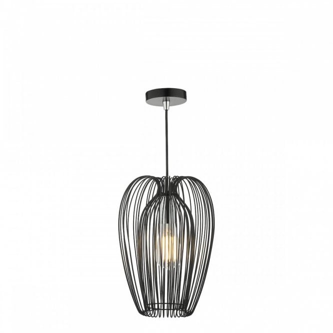 Ero 1 Black Wire Single Pendant Ceiling Light