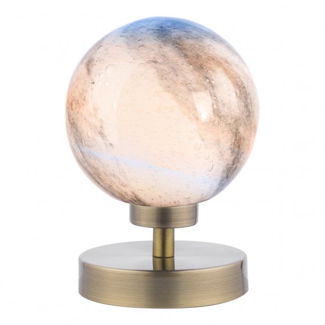 ESBEN Touch Table Lamp Antique Brass With Planet Glass