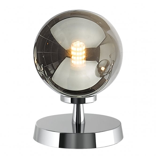 ESBEN Touch Table Lamp Chrome With Smoked Glass