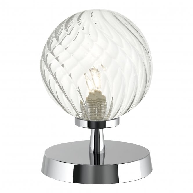 ESBEN Touch Table Lamp Chrome With Twisted Glass