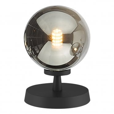 Touch Table Lamp Matt Black With Smoked Glass