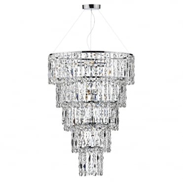 6 Light Round Crystal Ceiling Pendant