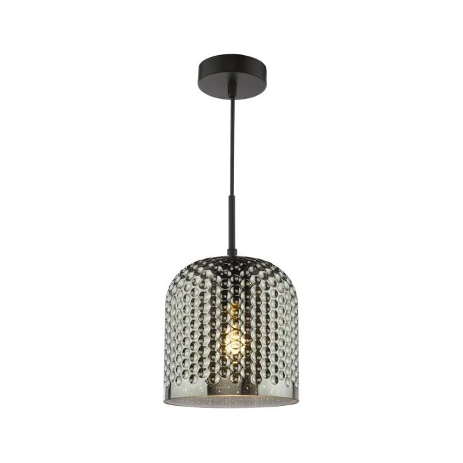 Esila Ceiling Pendant - Matte Black and Smoked Glass