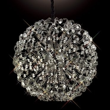 ESME Huge 1.2 Meter Diameter Ceiling Pendant Chrome Crystal Sphere